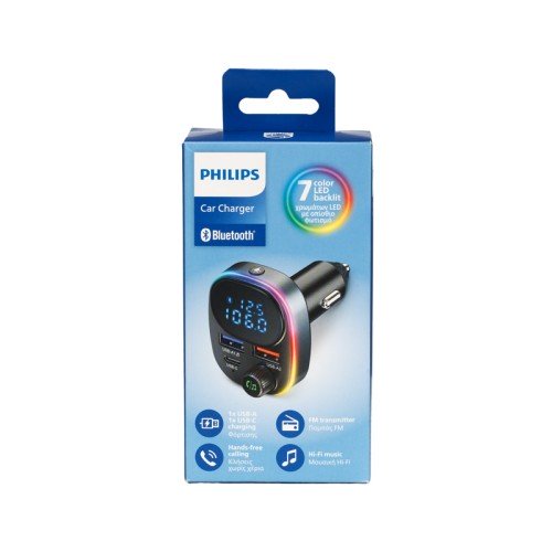 Philips Philips DLP5531NB/GRS FM Transmitter αυτοκινήτου με Type-C και USB