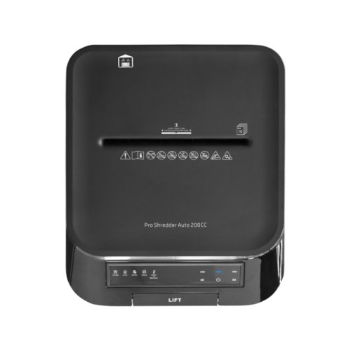 HP Καταστροφέας εγγράφων Pro Shredder Auto 200CC - 2820 Μαύρος με συνδετήρες και καρτών Cross Cut P4 - 10 Manual/200 Auto x A4 - 32.2L