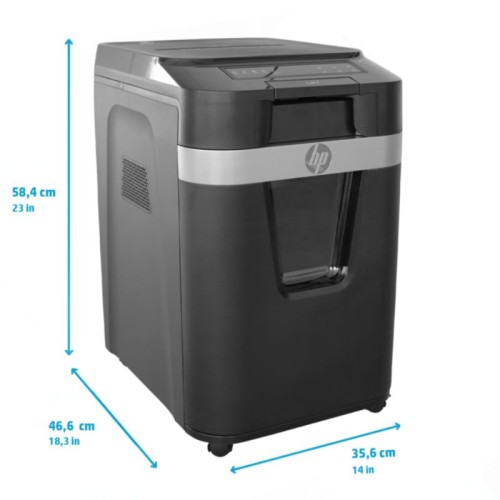 HP Καταστροφέας εγγράφων Pro Shredder Auto 200CC - 2820 Μαύρος με συνδετήρες και καρτών Cross Cut P4 - 10 Manual/200 Auto x A4 - 32.2L
