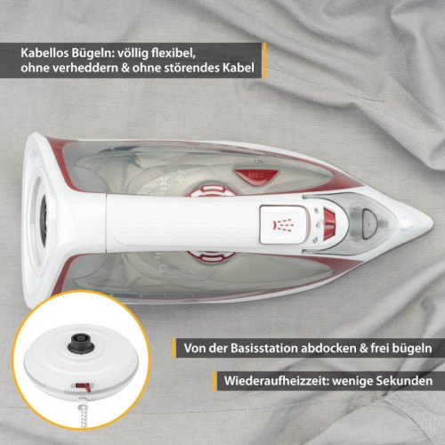  First Austria FA-5633-4-RE Κόκκινο Ασύρματο ατμοσίδερο με κεραμική πλάκα 450ml 2400W - 199205-0025