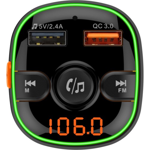  Akai FMT-52BT FM transmitter με LED, Hands Free, φορτιστή αυτοκινήτου, Bluetooth, micro SD, και 2 USB - 110585-0012