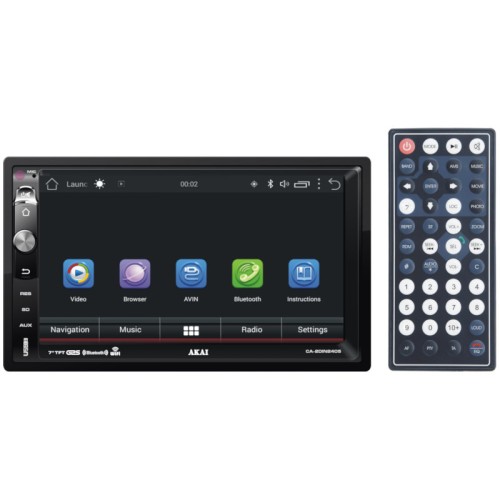  Akai CA-2DIN2405 Ηχοσύστημα αυτοκινήτου 2 DIN με Android, δέκτη GPS, Bluetooth, USB, SD, Aux-In, 7