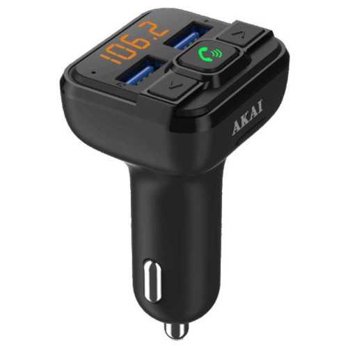 Akai FMT-20BT FM Transmitter Hands Free και φορτιστής αυτοκινήτου με Bluetooth, micro SD και 2 USB - 110585-0007