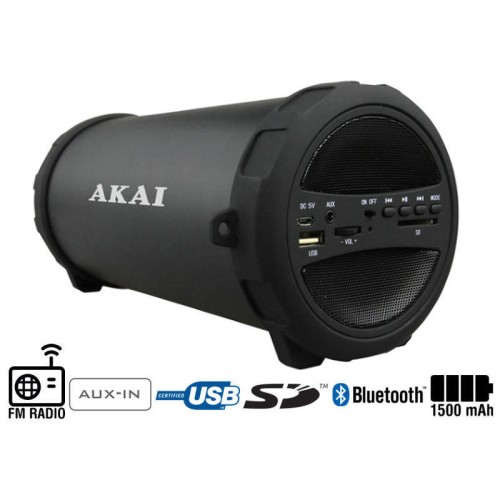  Akai ABTS-11B Φορητό ηχείο Bluetooth με ραδιόφωνο USB, Aux-In και κάρτα SD - 10W - 110582-0011
