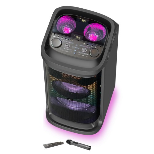 Akai AKAI DJ-Y9L Φορητό Party Speaker με Bluetooth & DiscoBall Lights, 600W RMS, 12″ Subwoofer