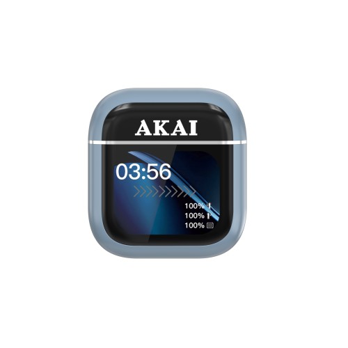Akai AKAI BTE-J600BL AENC Ασύρματα Ακουστικά Bluetooth 6.0 με ANC/ENC, 4 Μικρόφωνα & Θήκη με Οθόνη 2.01″ – έως 60h (Μπλε)
