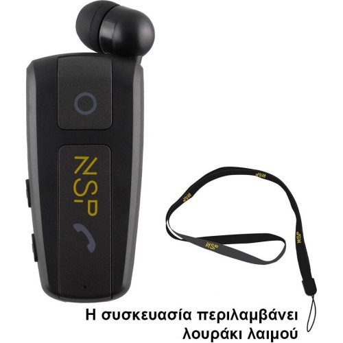 NSP  NSP BN222 Πτυσσόμενο Bluetooth Handsfree V6.0 με Δόνηση & Anti-Lost, Σύνδεση 2 Συσκευών Μαύρο - 8402555