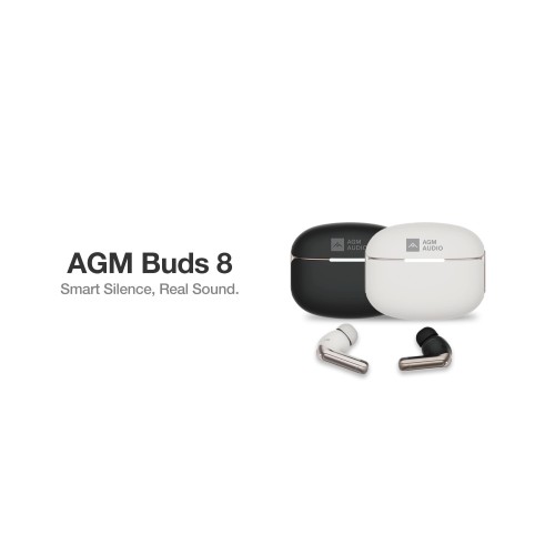 AGM AGM Buds 8 – Ακουστικά Bluetooth 5.4 με 13mm Driver & ANC έως -25dB, IPX4, Μαύρο