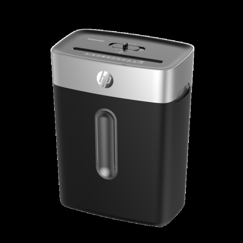 HP HP OneShred 8CC (2826) – Καταστροφέας Εγγράφων P-4 Σταυρωτής Κοπής για 8 Φύλλα με Κάδο 15L (Μαύρος/Ασημί, 200W)