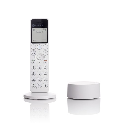 Motorola Motorola DOT 411 – Ασύρματο Τηλέφωνο DECT με Τηλεφωνητή, Hands-Free, Φραγή Κλήσεων & Φωτιζόμενη Οθόνη (Λευκό)