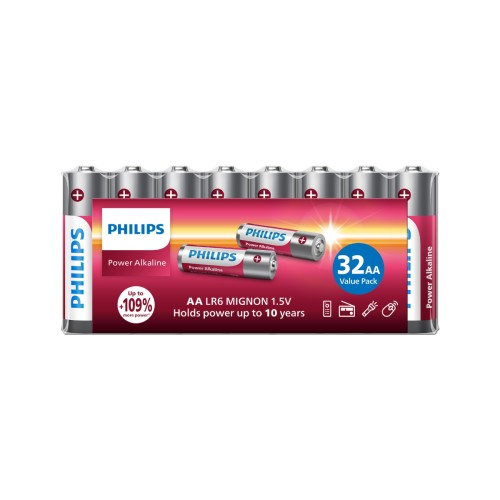 Philips LR6P32FV/GRS Αλκαλικές Μπαταρίες AA Power 16+16 (32 τεμ.)