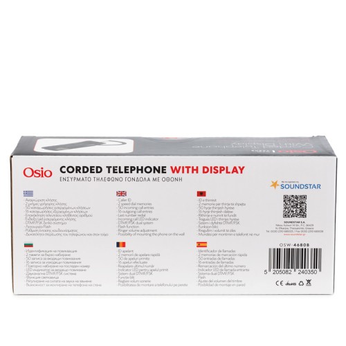 Osio OSW-4680B Τηλέφωνο Γόνδολα με Οθόνη & Αναγνώριση Κλήσης Μαύρο