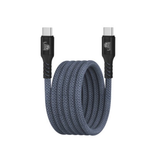 Lime Lime LBMCC02 Ανθεκτικό Μαγνητικό Πλεκτό Καλώδιο USB-C σε USB-C 68W, 1,2m Γκρι (8386633)