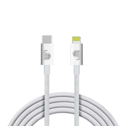 Lime Lime LBCL01 Ανθεκτικό Πλεκτό Καλώδιο Lightning σε USB-C 30W, 1m Λευκό (8368844)