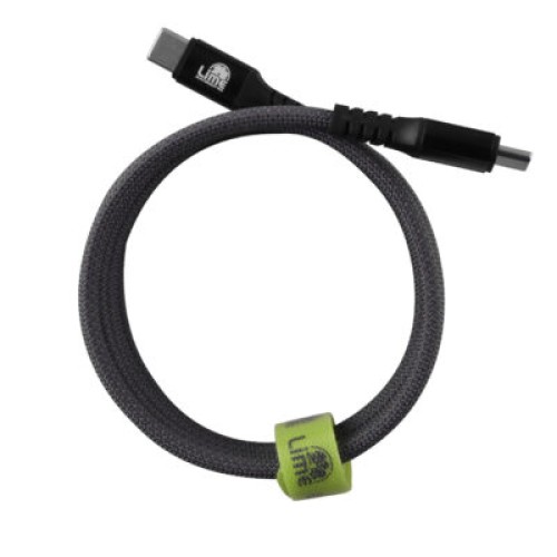 Lime Lime LBMCC04 Ανθεκτικό Μαγνητικό Πλεκτό Καλώδιο USB-C σε USB-C 120W, 1,2m Γκρι (8387555)