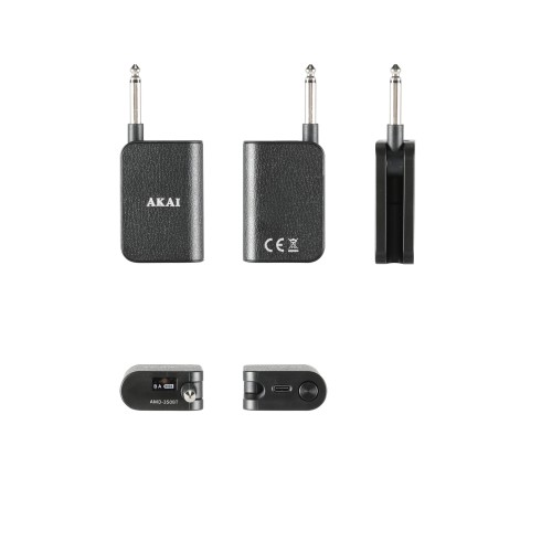 Akai Akai AMD-350BT Σετ 2 Ασύρματα Μικρόφωνα Χειρός με Δέκτη, 2.4GHz (Ασημί/Μαύρο)