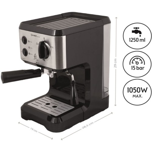 First Austria Μηχανή Espresso FA5476-1 (199203-0002) 1050W Πίεσης 15bar Γκρι