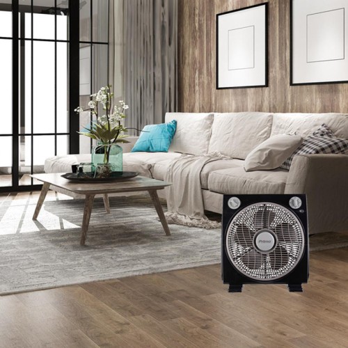 Primo Ανεμιστήρας Box Fan PRBF-80556 Primo 12'' 30εκ. Μαύρος-Γκρι