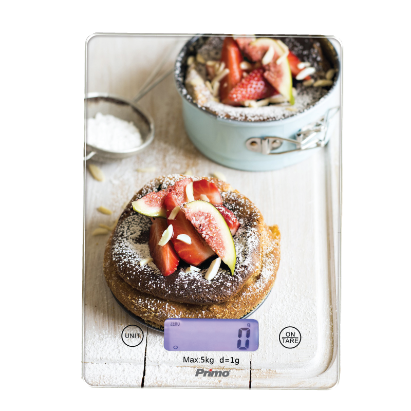 Primo Ζυγαριά Κουζίνας PRKS-40468 Ψηφιακή 5Kg-1g Φωτιζόμενη οθόνη Υάλινη