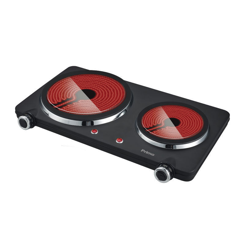 Primo Κεραμική εστία Διπλή PRCP-40252 Primo 16.5εκ.-1000W + 22εκ.-1500W Μαύρη