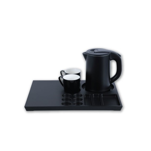 Primo Ξενοδοχειακό σετ καλωσορίσματος PRWT-50086 Primo 0.8L 1200W με Ανοξείδωτο Cool touch Μαύρο βραστήρα & Βάση μελαμίνης