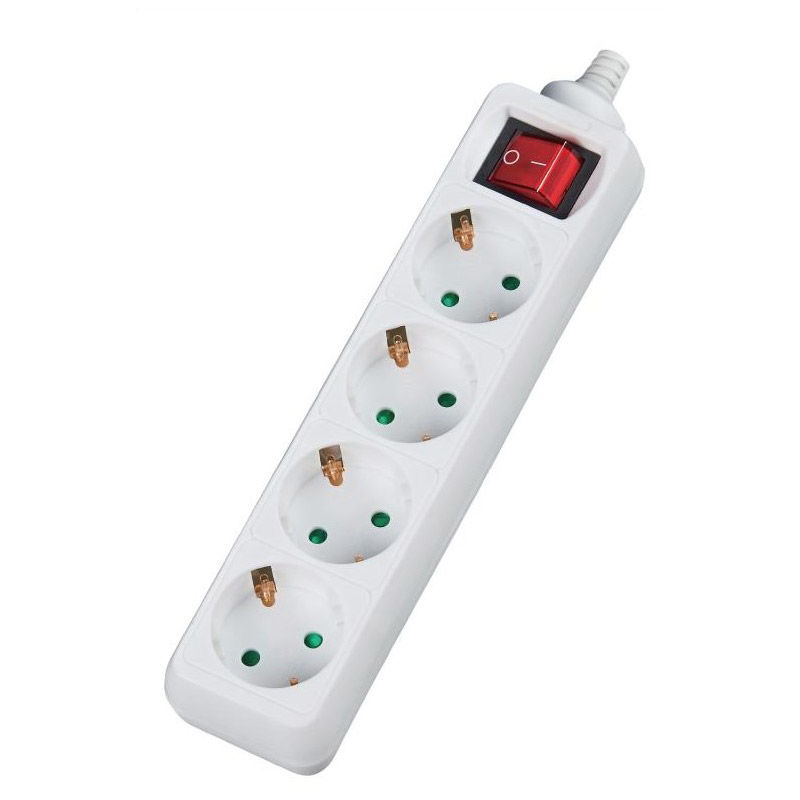 Alfaone Πολύπριζο V04BK Alfaone 4 θέσεις με διακόπτη 3Χ1,5mm 1,5m Λευκό