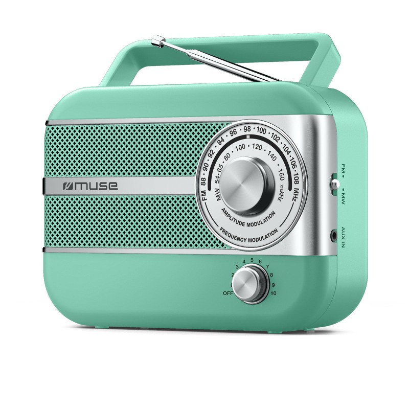 Muse Ραδιόφωνο M-056AG MUSE Μπαταρίας-Ρεύματος Αναλογικό Πράσινο Retro
