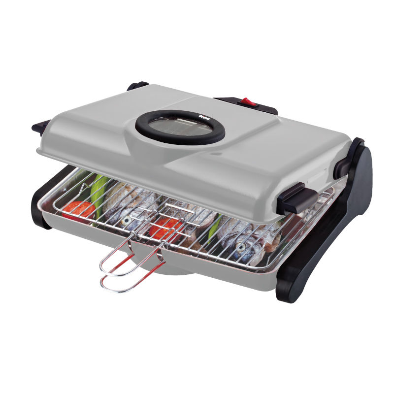 Primo Ψηστιέρα Παραδοσιακή AB661 Primo 1200W 2πλή σχάρα 34X25εκ. Silver