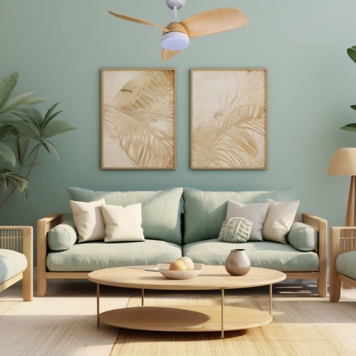 Primo Ανεμιστήρας Οροφής PRCF-80661 PRIMO 36'' 91εκ. DC Με Τηλεχειριστήριο 1 Φως LED Λευκός με 3 ξύλινα φτερά