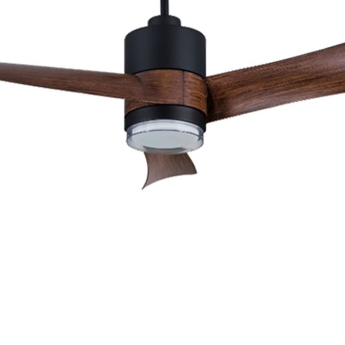 Primo Ανεμιστήρας Οροφής PRCF-80663 PRIMO 54'' 137εκ. DC Με Τηλεχειριστήριο 1 Φως LED Μαύρος με 3 καφέ φτερά