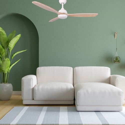 Primo Ανεμιστήρας Οροφής PRCF-80667 PRIMO 52'' 132εκ. DC Με Τηλεχειριστήριο 1 Φως LED Λευκός με 3 ξύλινα φτερά