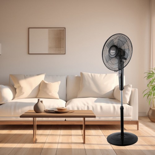 Primo Ανεμιστήρας Ορθοστάτης PRSF-80505 Primo 16'' 40εκ. Με Τηλεχειριστήριο 5Φτερά Μαύρος
