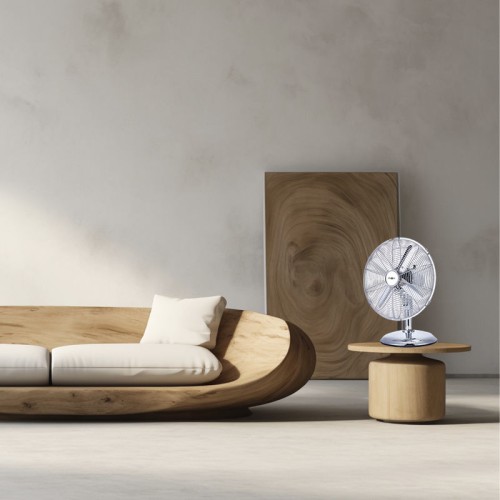 Primo Επιτραπέζιος Ανεμιστήρας PRΤF-80579 40W Διαμέτρου 30εκ Μεταλλικός Χρώμιο