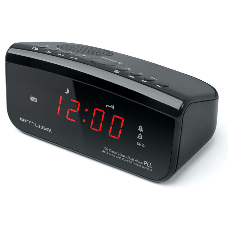 Muse Ψηφιακό Ρολόι-Ραδιόφωνο M-12CR Μαύρο