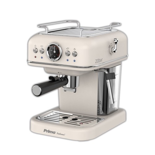 Primo Μηχανή Καφέ Espresso PREM-40445 Eco 20Bar 3σε1 Αναλογικό καντράν θερμοκρασίας Ιβουάρ-Chrome