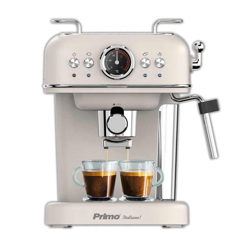 Primo Μηχανή Καφέ Espresso PREM-40445 Eco 20Bar 3σε1 Αναλογικό καντράν θερμοκρασίας Ιβουάρ-Chrome