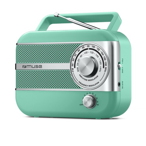 Muse Ραδιόφωνο M-056AG MUSE Μπαταρίας-Ρεύματος Αναλογικό Πράσινο Retro