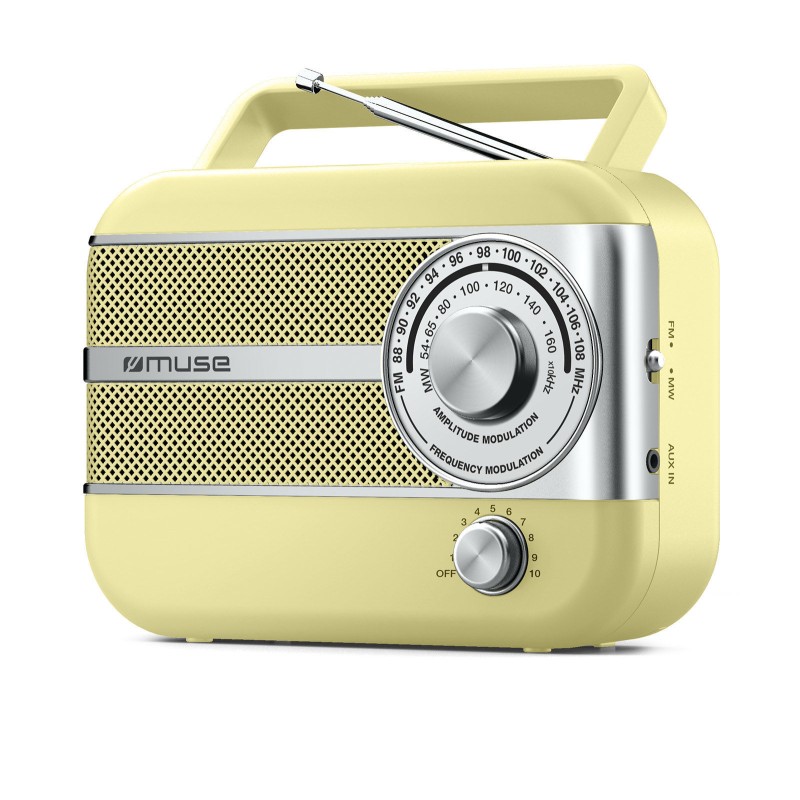 Muse Ραδιόφωνο M-056SC MUSE Μπαταρίας-Ρεύματος Αναλογικό Κίτρινο Retro