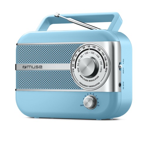 Muse Ραδιόφωνο M-056SC MUSE Μπαταρίας-Ρεύματος Αναλογικό Μπλέ Retro