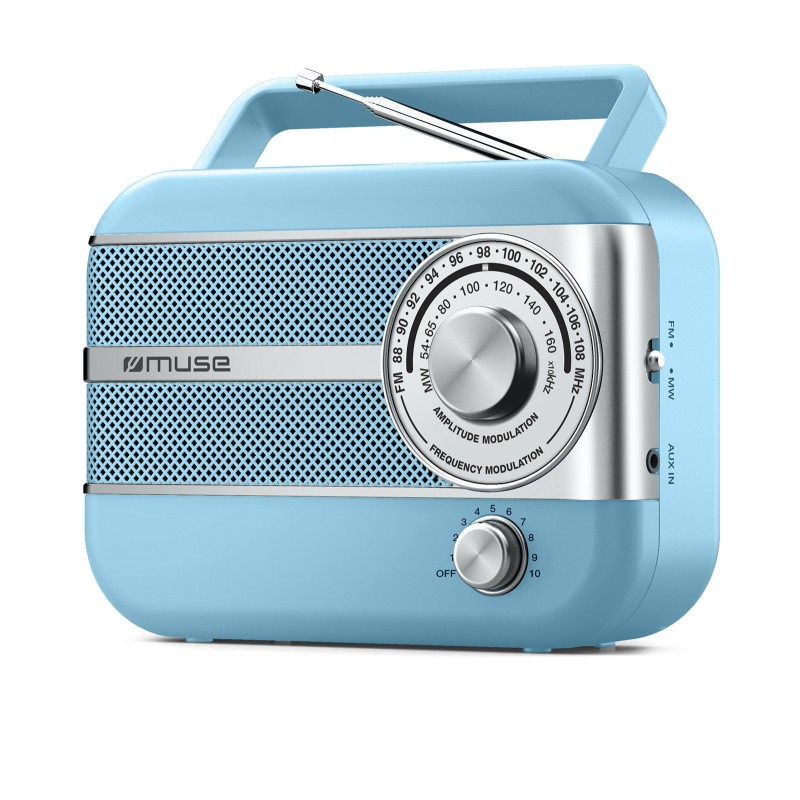 Muse Ραδιόφωνο M-056SC MUSE Μπαταρίας-Ρεύματος Αναλογικό Μπλέ Retro