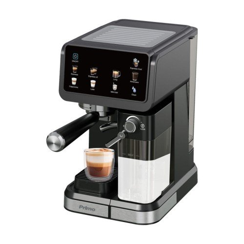 Primo Μηχανή Espresso+Milk frother PREM-40570 Primo Hot & Cold 3σε1 20Bar Touch screen Μαύρη-Inox