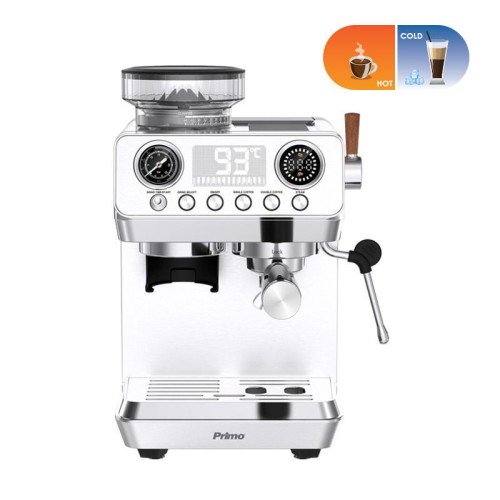 Primo Μηχανή Espresso με μύλο καφέ PREM-40573 Primo Hot&Cold 20bar Digital Inox