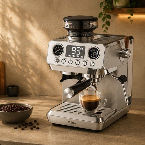 Primo Μηχανή Espresso με μύλο καφέ PREM-40573 Primo Hot&Cold 20bar Digital Inox