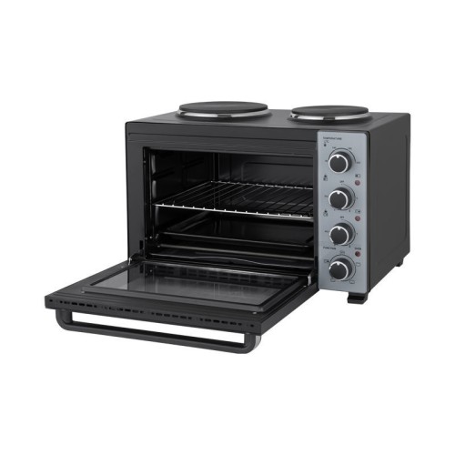 Primo Ηλεκτρικό φουρνάκι με 2 εστίες PREO-40589 PRIMO 35L 3000W Γυάλινη πρόσοψη Μαύρο/Ασημί