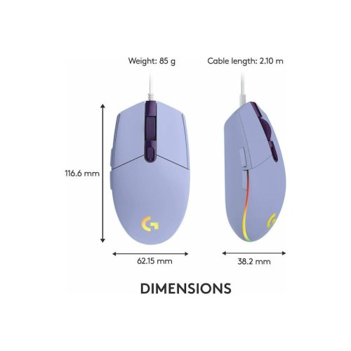 Logitech LOGITECH G203 Lightsync Gaming Mouse Lilac