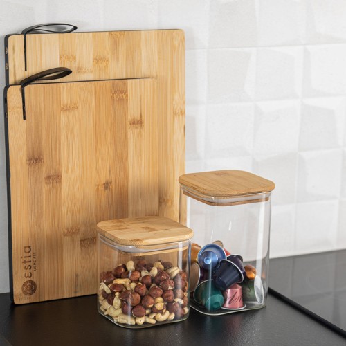 Estia Δοχείο Αποθήκευσης Γυάλινο Bamboo Essentials 01-12922 (550ml)
