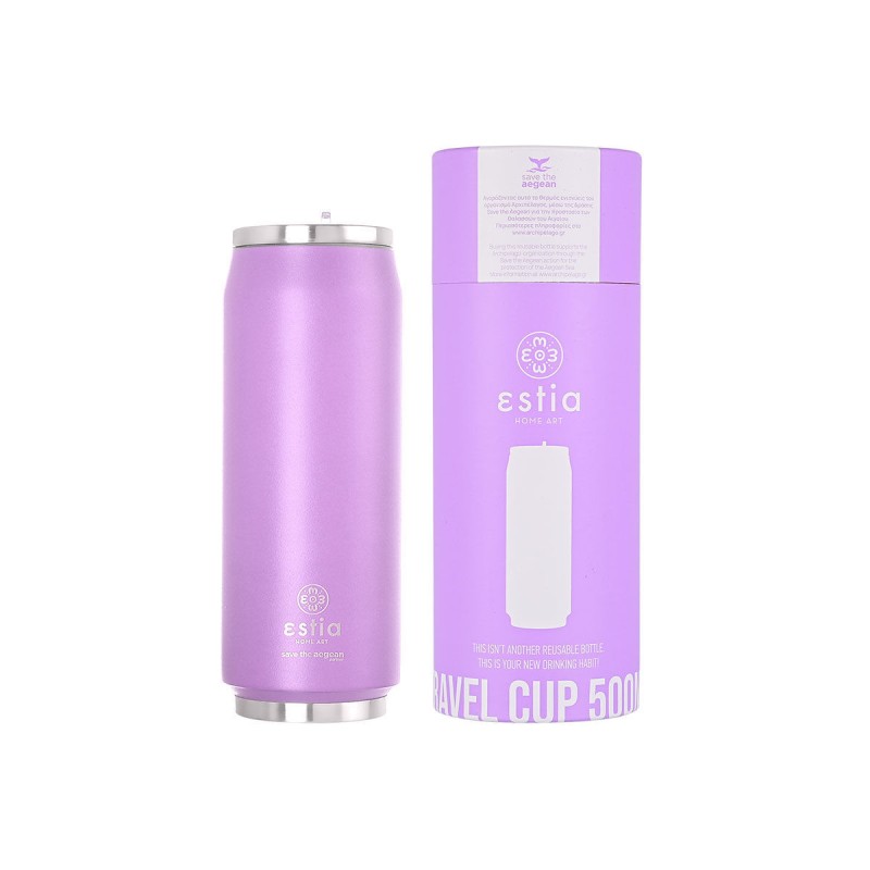 Estia Θερμός Travel Cup Save The Aegean Matte Purple 500ml 01-8581