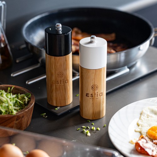 Estia ESTIA ΜΥΛΟΣ ΓΙΑ ΑΛΑΤΙ/ΠΙΠΕΡΙ BAMBOO ESSENTIALS 5x16cm ΛΕΥΚΟΣ