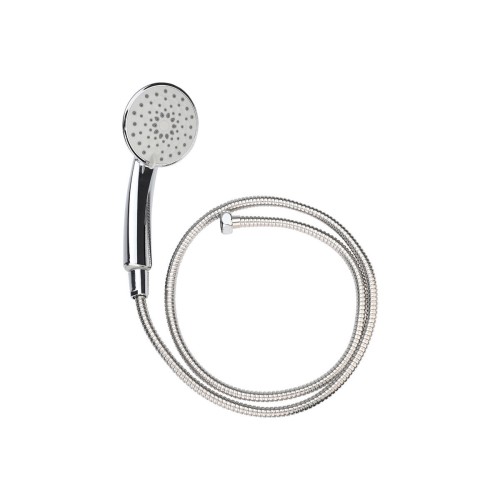 Estia Τηλέφωνο μπαταρίας μπάνιου Χρωμίου 10.5cm με 5 λειτουργίες Ροής & Σπιράλ ανοξείδωτο 1.5m