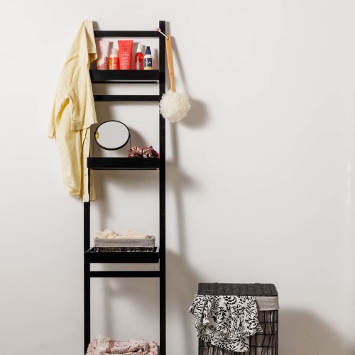 Estia Ραφιέρα δαπέδου οργάνωσης ΒΑΜΒΟΟ με 4 ράφια Μαύρη